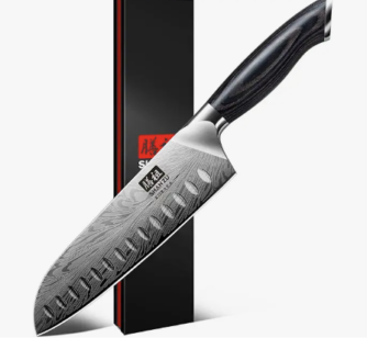 SHAN ZU Küchenmesser aus Pulverstahl, Japanisches Kochmesser Santokumesser 18 cm