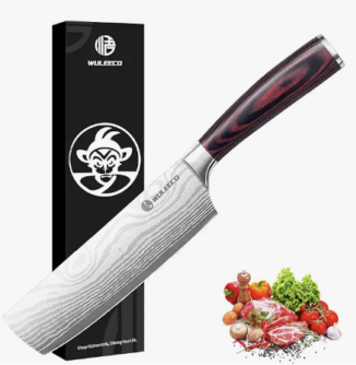 WULEECO Küchenmesser Hackmesser 18 cm, Japanisches Nakiri Messer